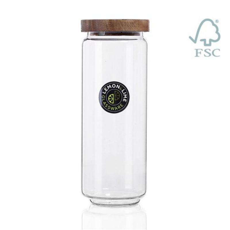 Wooden Glass Canister - 1.4L