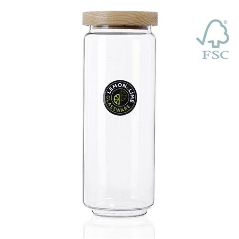 Wooden Beach Glass Canister - 1.4L