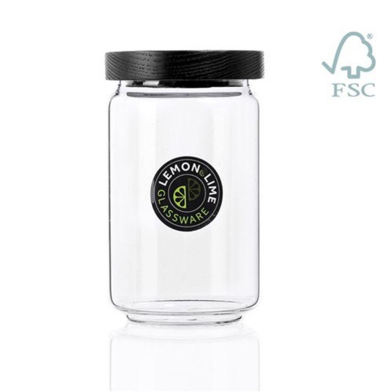 Woodend Black Glass Canister - 750ml