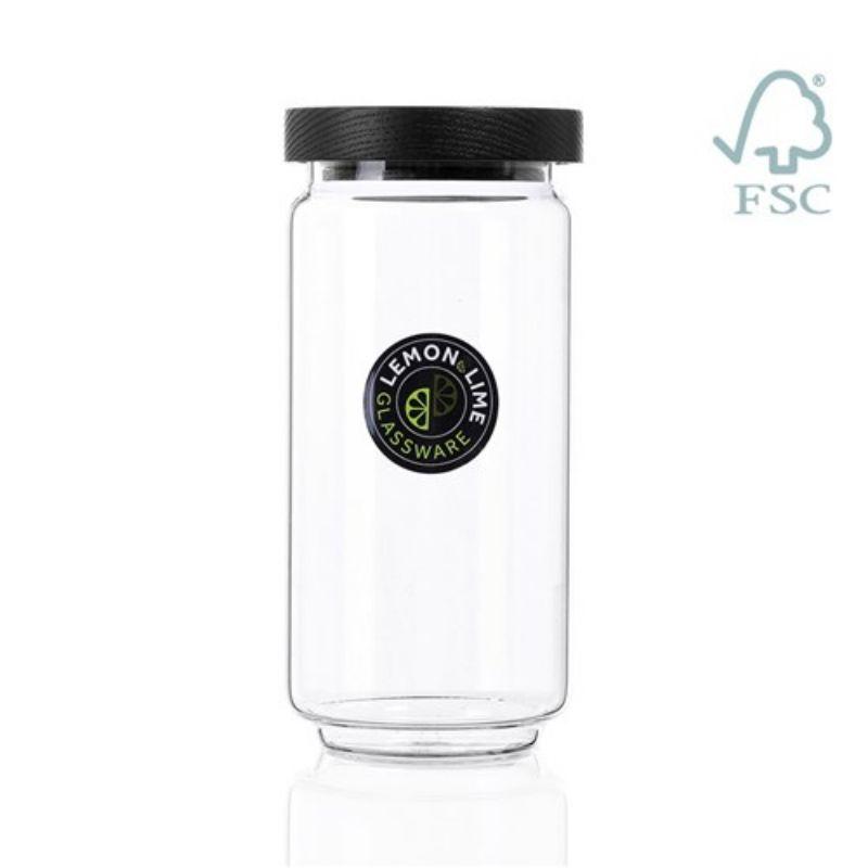 Woodend Black Glass Canister - 1L