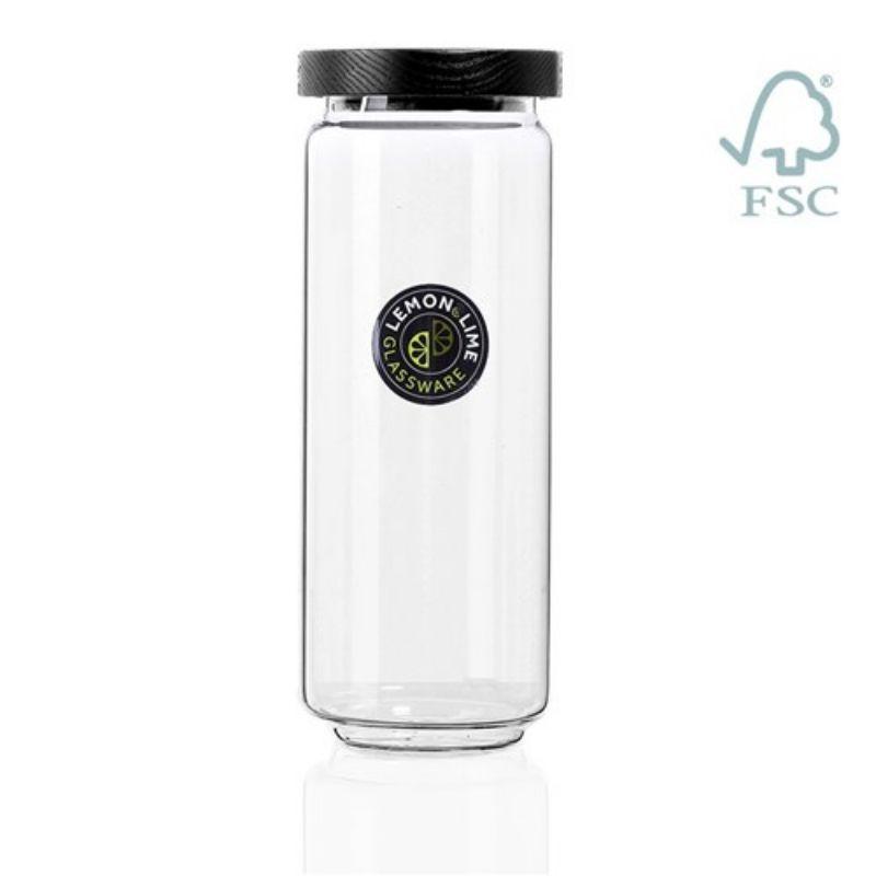 Woodend Black Glass Canister - 1.4L