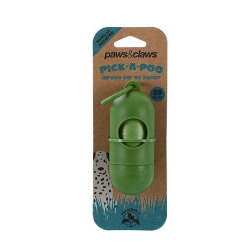 Pick-A-Poo Vanilla Scented Dispenser with 20 Degradable Waste Bags - 22cm x 32cm