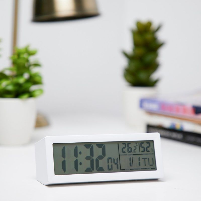 Multifunction LCD Table Clock - 14.8cm x 5.8cm x 5.2cm | The Base Warehouse
