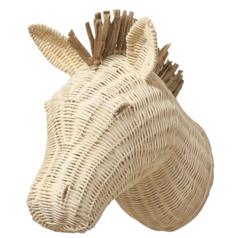 Rattan Horse Wall Decor - 22cm x 32cm x 34cm