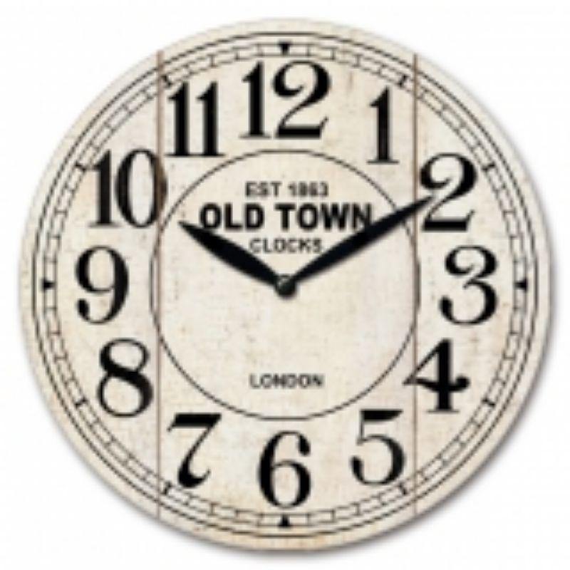 MDF Old Town Wall Clock - 30cm - The Base Warehouse