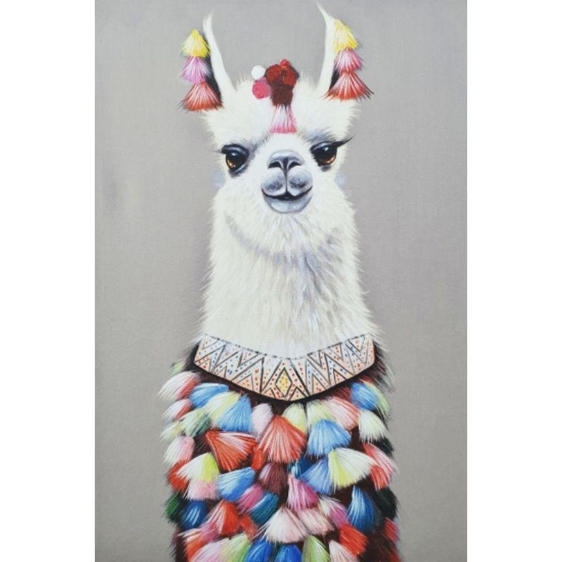 Llama Hand Painting Picture - 60cm x 90cm