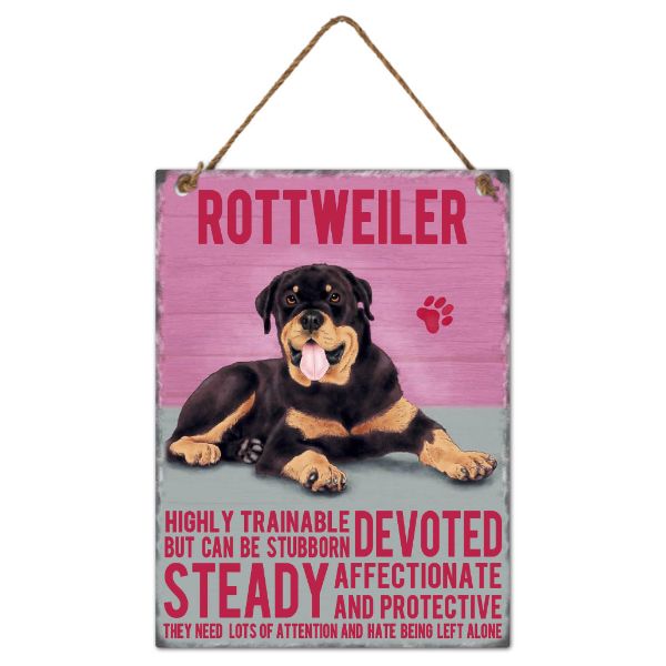 Metal Rottweiler Wall Hanging Sign - 20cm x 27cm