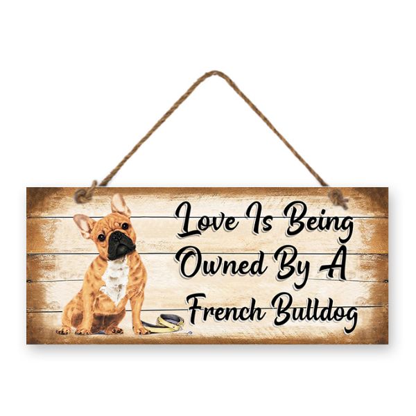 French Bulldog Wall Hanging Sign - 30cm x 13cm