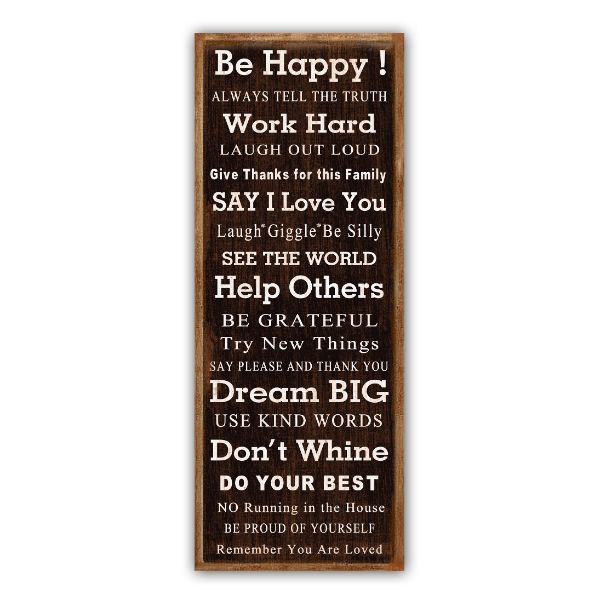 Be Happy MDF Hanging - 20cm x 51cm x 0.9cm