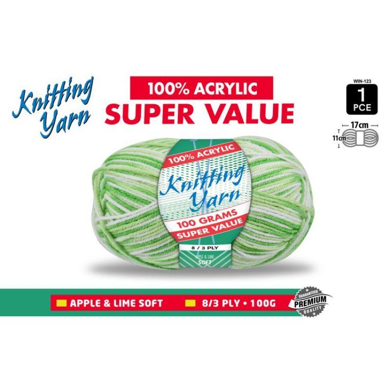 Apple & Lime Knitting Yarn 8 Ply - 100g