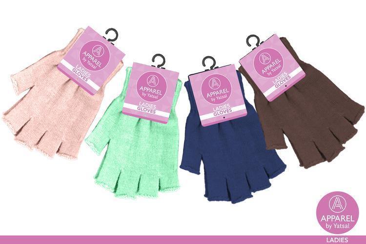 Womens Knitted Fingerless Gloves - The Base Warehouse