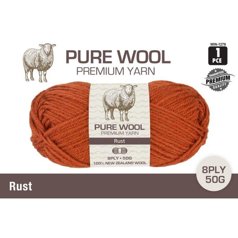 Rust Pure Wool Premium Yarn 3 Ply - 50g