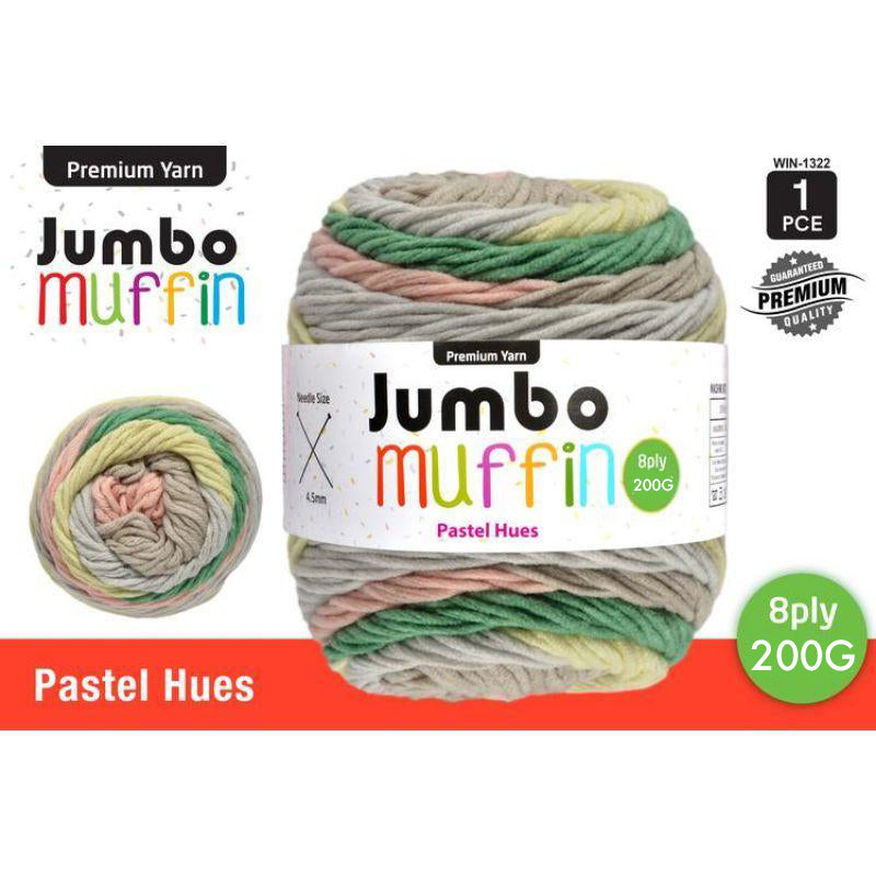 Pastel Hues Jumbo Muffin Yarn - 200g