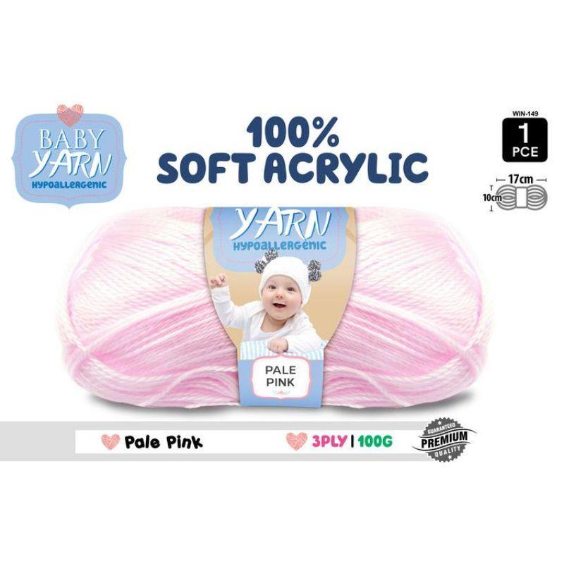 Baby Pink Knitting Yarn 8 Ply - 100g - The Base Warehouse