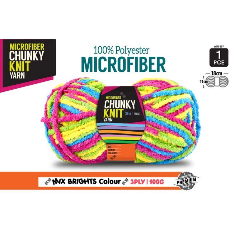 Mix Brights Chunky Knitting Yarn 3 Ply - 100g