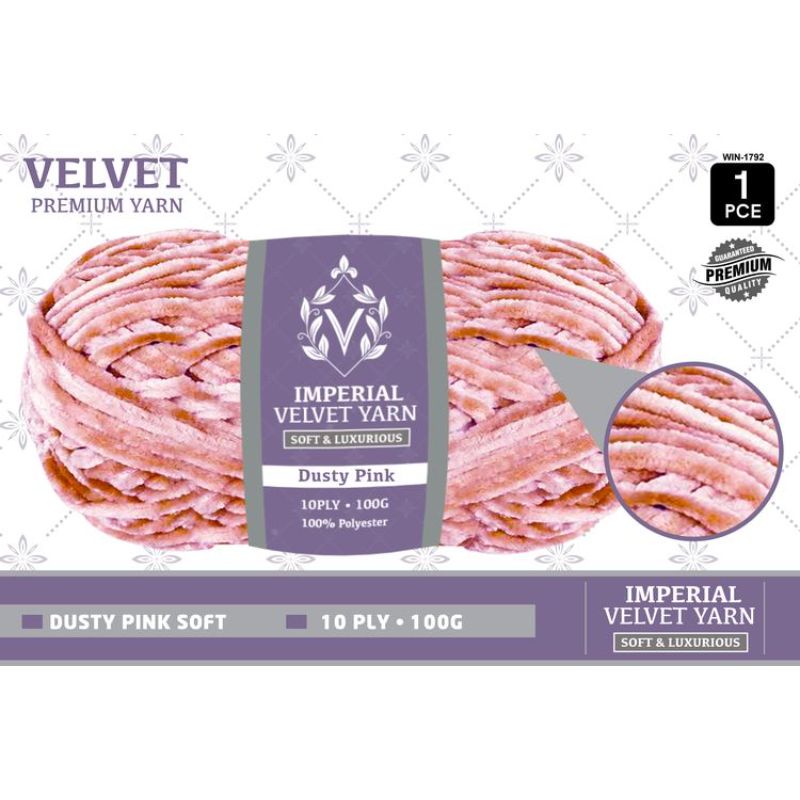 1 Pack Dusty Pink Velvet Yarn - 100g