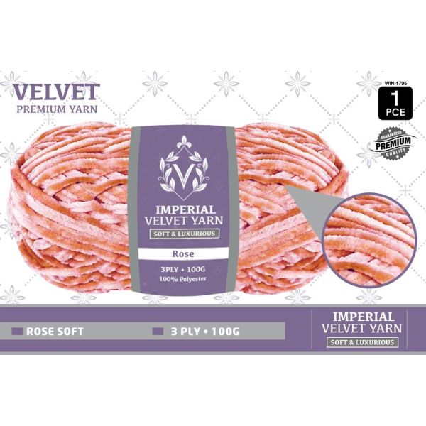 1 Pack Rose Velvet Yarn - 100g