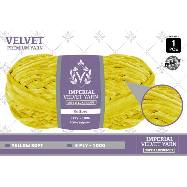 1 Pack Yellow Velvet Yarn - 100g
