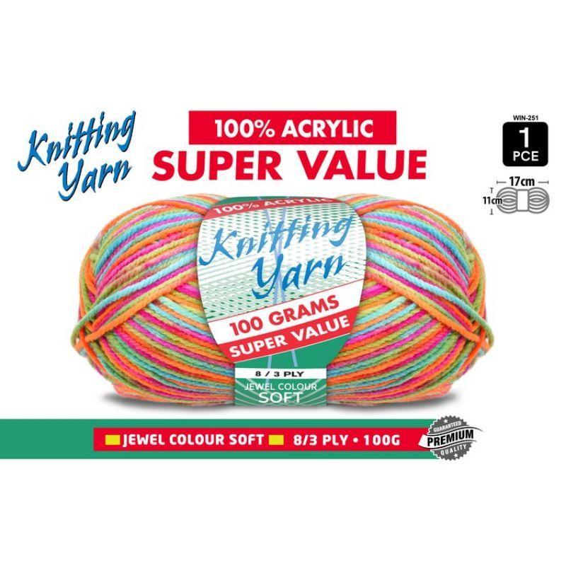Jewel Knitting Yarn 8 Ply - 100g