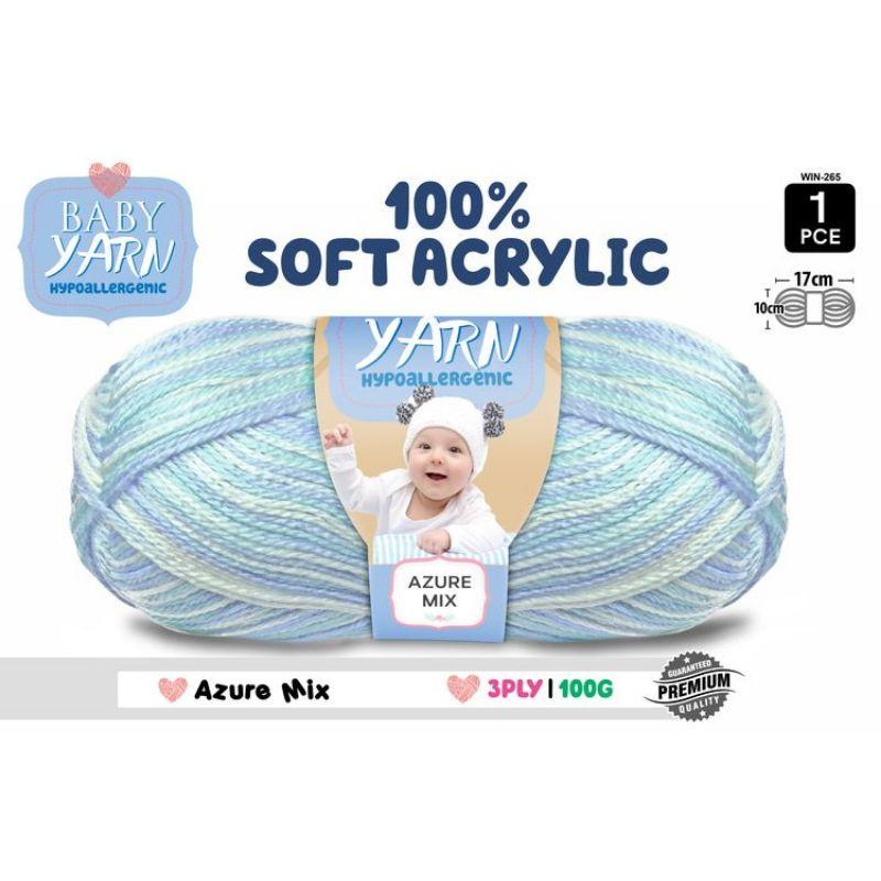 Baby Boy Mix Soft Acrylic Knitting Yarn 3 Ply - 100g