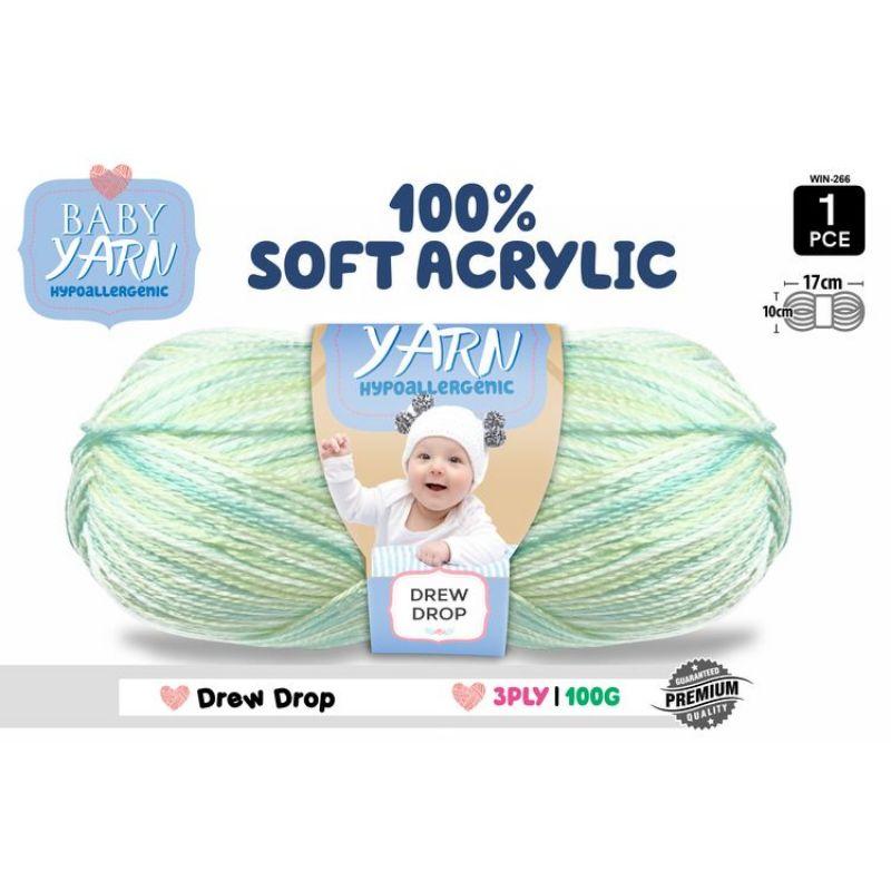 Baby Drew Drop Soft Acrylic Knitting Yarn 3 Ply - 100g
