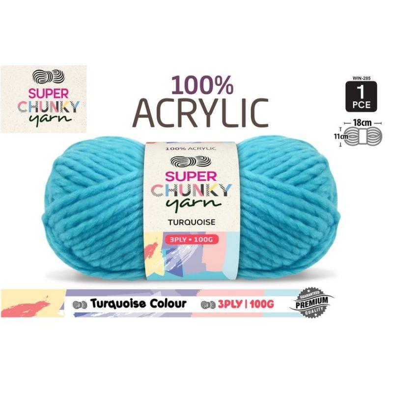 Turquoise Super Chunky Knitting Yarn 3 Ply - 100g