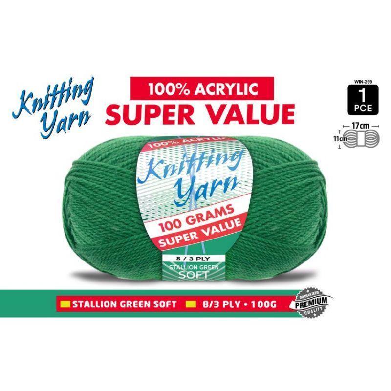 Green Knitting Yarn 8 Ply - 100g - The Base Warehouse