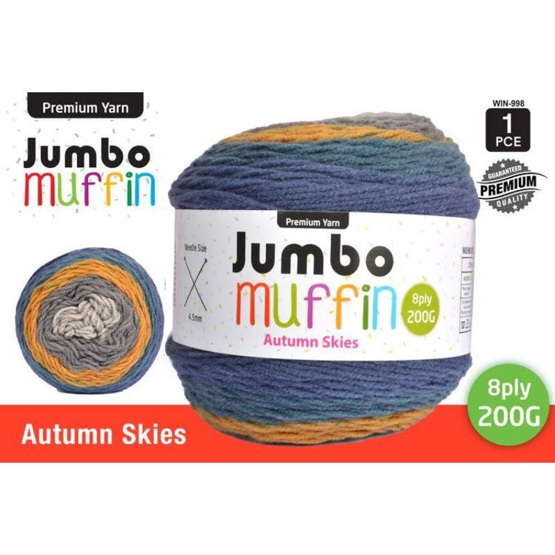 Autumn Skies Jumbo Muffin Yarn 8 Ply - 200g