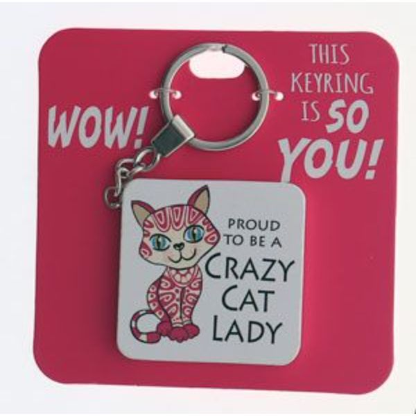 Crazy Cat Lady Keyring