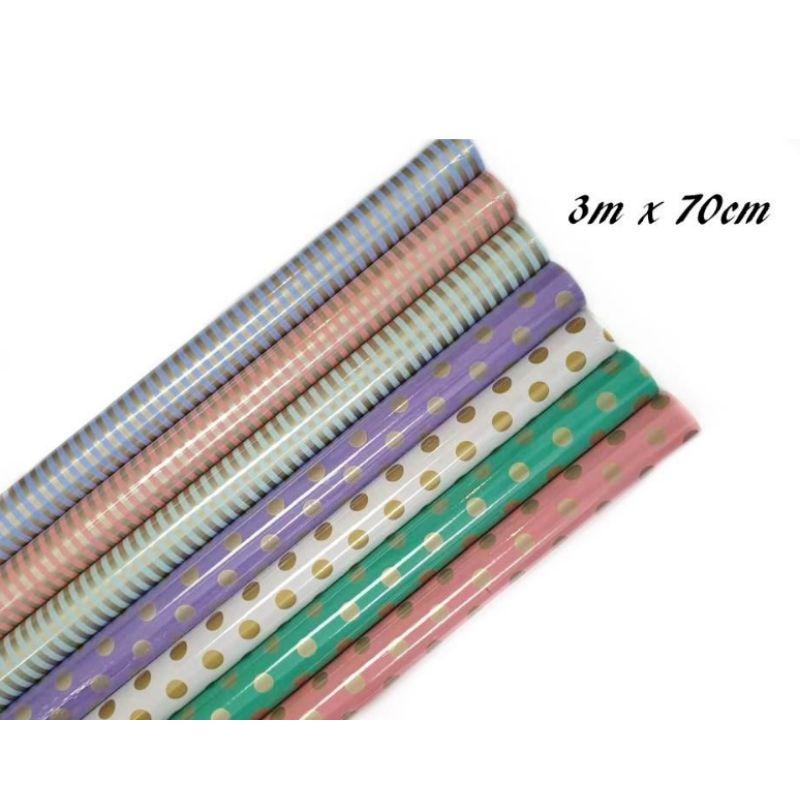 Polka Dots & Stripes Gift Wrap - 70cm x 3m