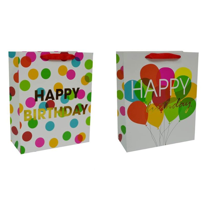 Foiled Happy Birthday Large Gift Bag - 26cm x 32cm x 12cm