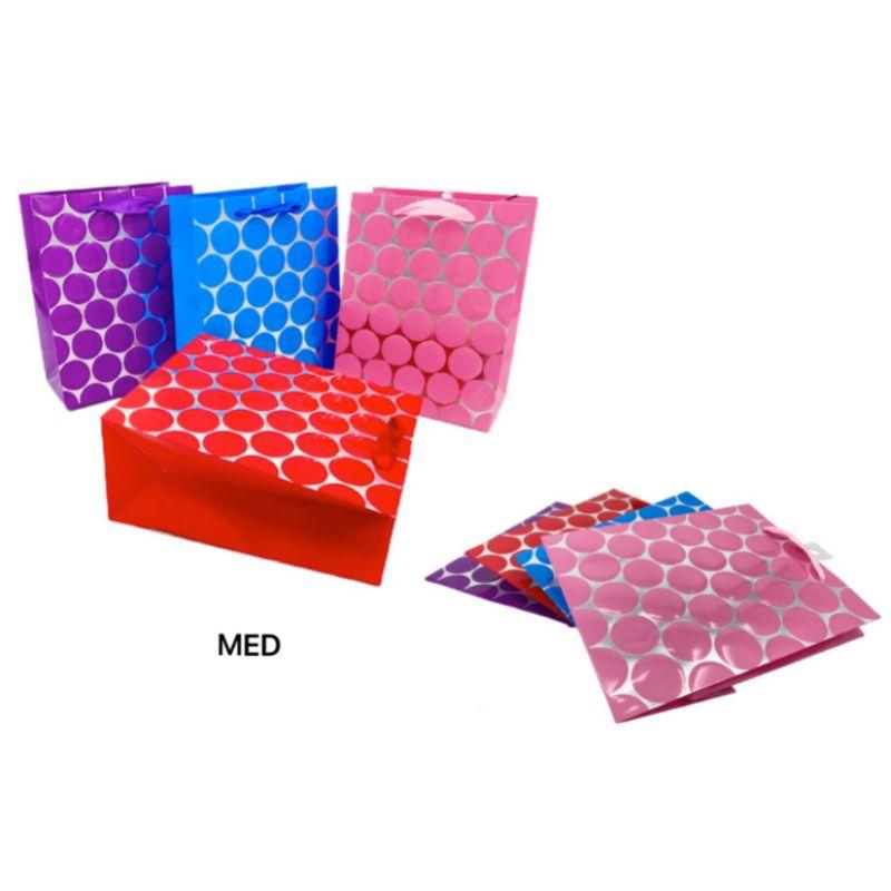 Embossed Dots & Foiled Medium Gift Bag - 23cm x 18cm x 10cm