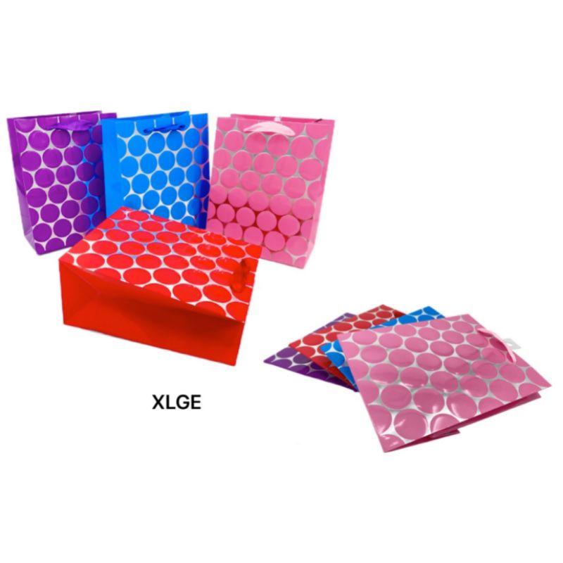 Embossed Dots & Foiled XL Gift Bag - 40cm x 30cm x 12cm