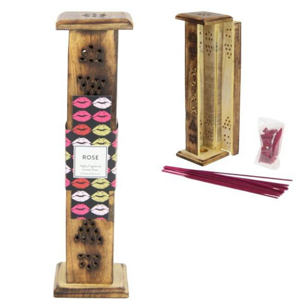 Incense Tower With Rose Wrap And Sticks
