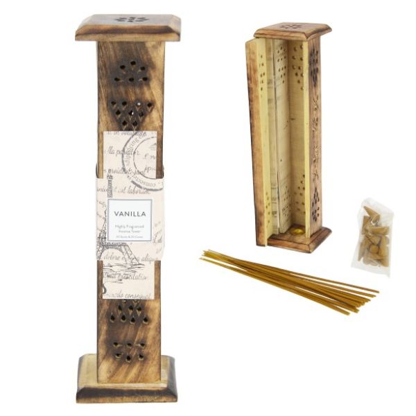 Incense Tower With Vanilla Wrap & Sticks
