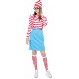 Load image into Gallery viewer, Adult Red &amp; White Stripe Lady Costume Set - S
