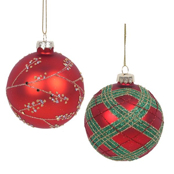 Christmas Red Glass Bauble - 8cm