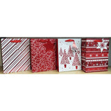 Load image into Gallery viewer, XMAS GIFT BAG RED/WHITE DESIGNS MED 4ASST 17.5X23.5X8CM
