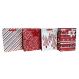 Load image into Gallery viewer, XMAS GIFT BAG RED/WH DSNS SML 4ASST 12X15.5X6.8CM
