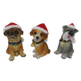 Load image into Gallery viewer, RESIN DOG W/XMAS HAT 3ASST 11CM
