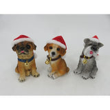 Load image into Gallery viewer, RESIN DOG W/XMAS HAT 3ASST 11CM
