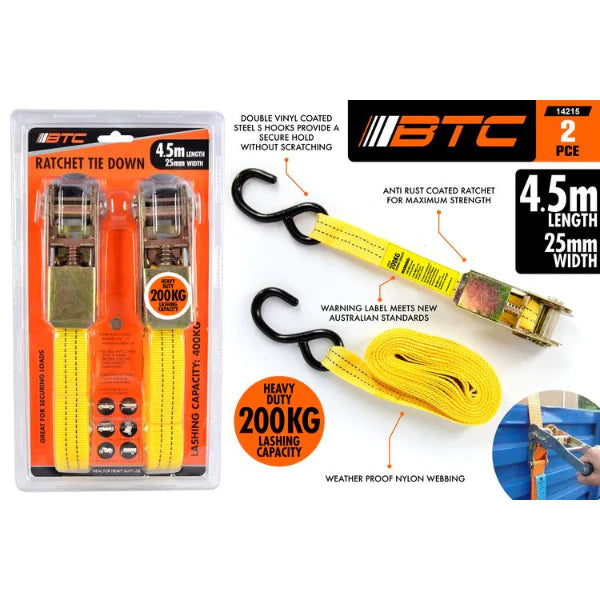 2 Pack Ratchet Tie Down