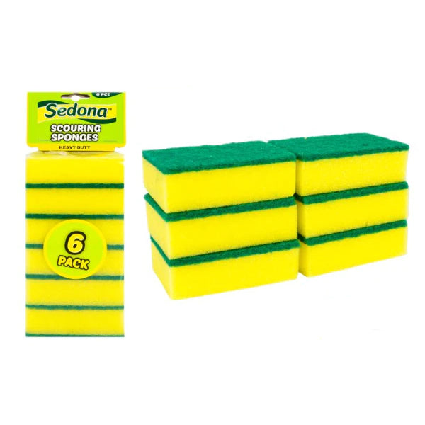 6 Pack Scouring Sponge - 6cm x 9cm