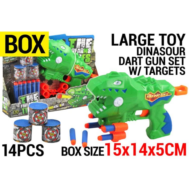 14 Pack Dinosaur Foam Dart Gun Set With Targets
