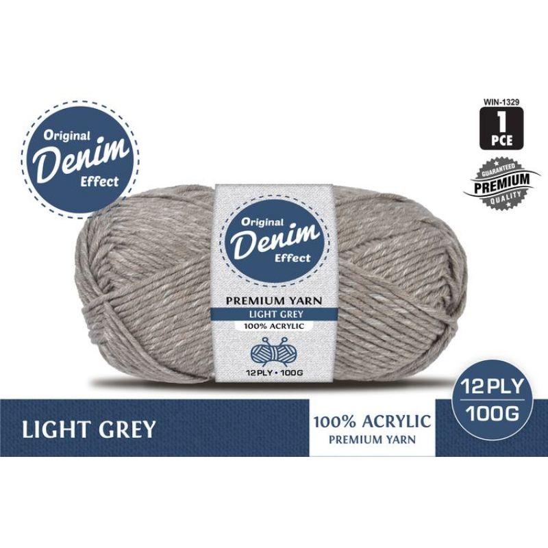 Light Grey Denim Effect Yarn - 100g