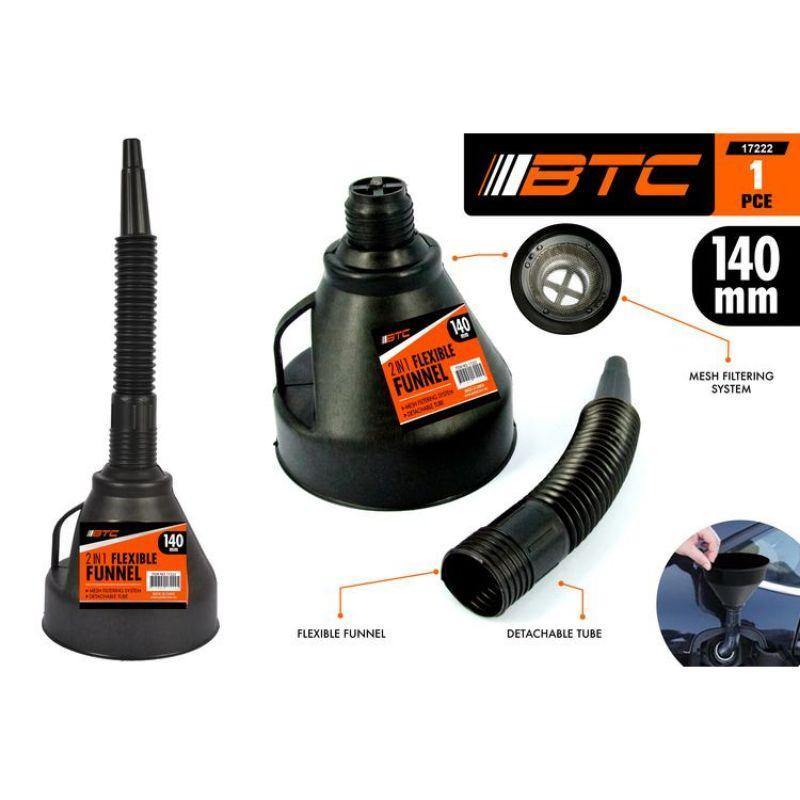 Flexible Black Funnel - 140mm - The Base Warehouse