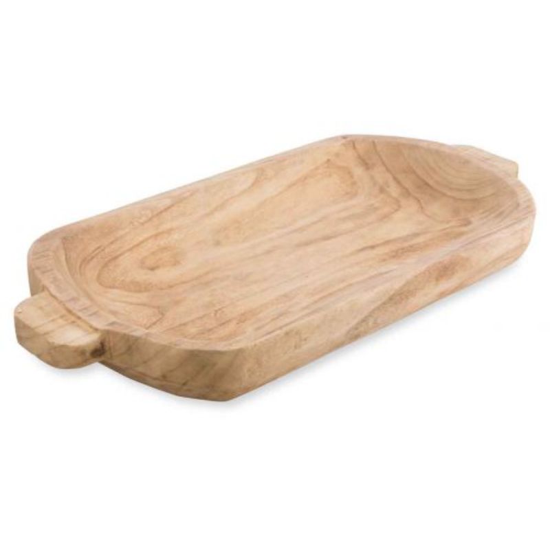 Bogor Shallow Oval Paulownia Wood Bowl - 69.5cm x 33.5cm x 8.5cm