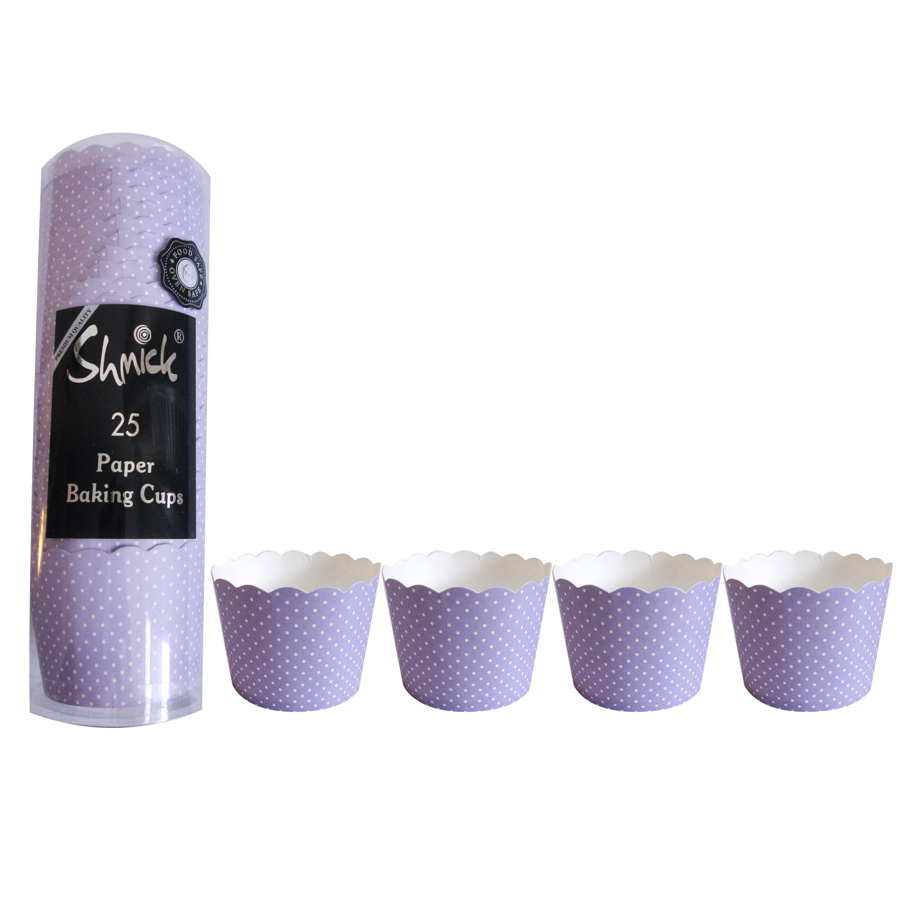 25 Pack Lavender Mini Dotty Baking Cups - The Base Warehouse