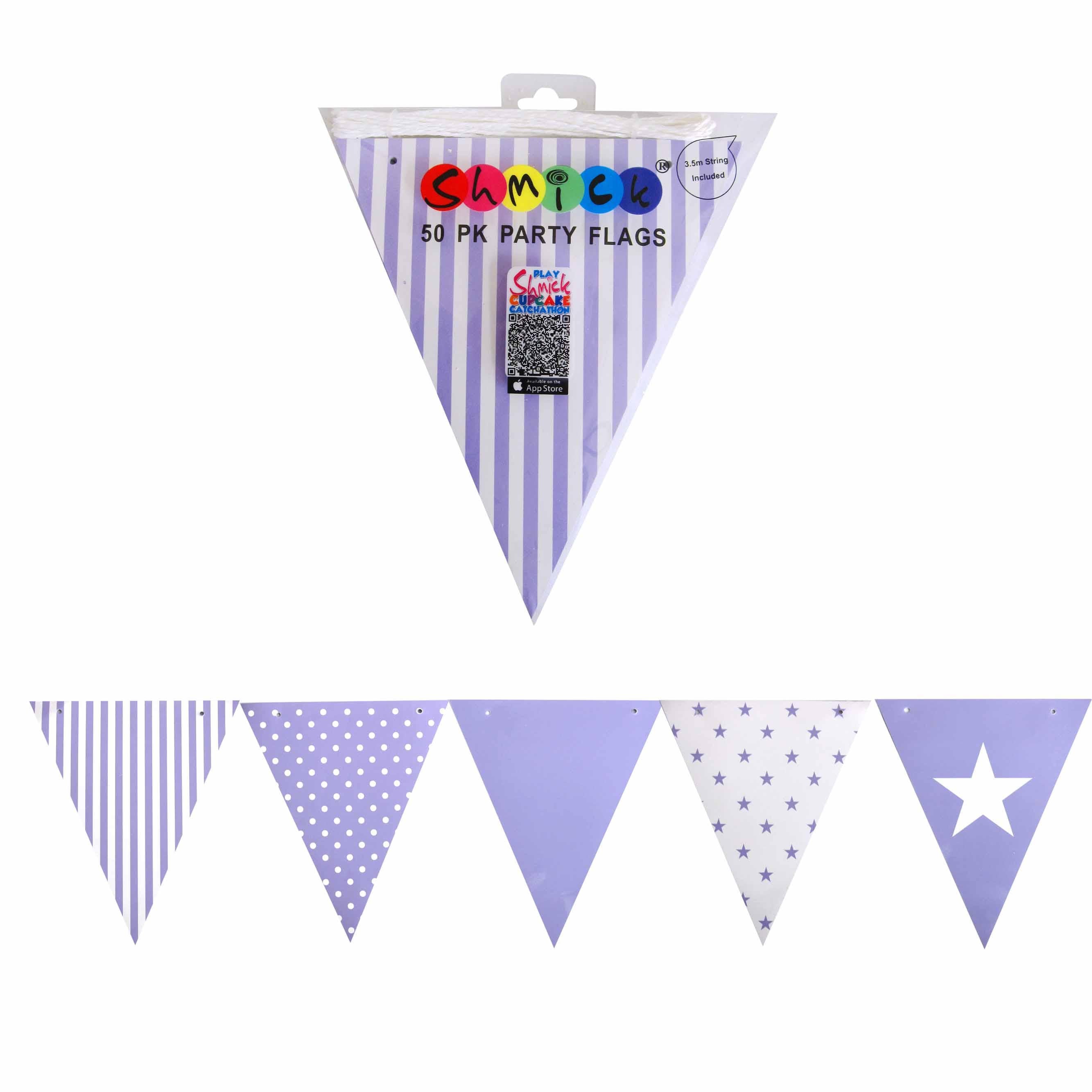 50 Pack Lavender Party Flag - The Base Warehouse