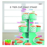 Load image into Gallery viewer, Teal 3-Tier Paper Cupcake Stand - The Base Warehouse
